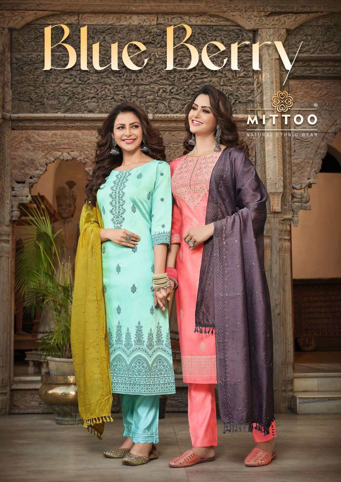 MITTOO PRESENTS BLUE BERRY MONO VISCOSE HANDWORK WHOLESALE READYMADE COLLECTION